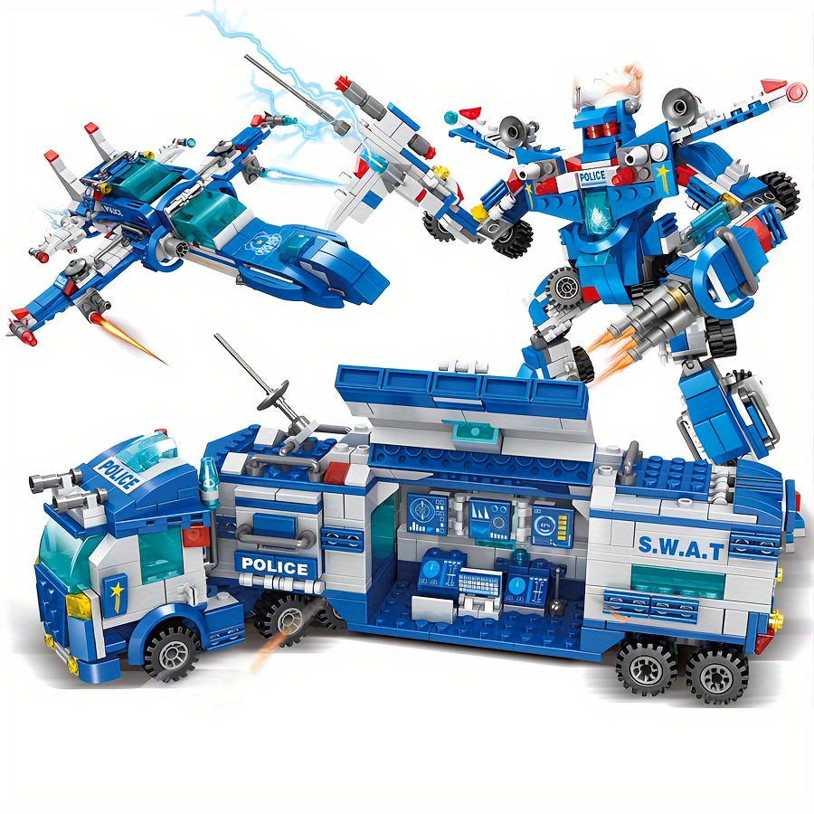 Department Car Building Blocks, City Patrol Police Toy, Vehicle Truck Action Figures Brick Toys For Children, Role-Play Toys For Boys