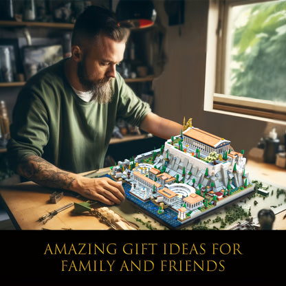 Architecture Acropolis of Athens 1988 Pieces, Landmark Collection City Buildings Blocks Set, Display Model Kit and Home Decor Gift Idea for