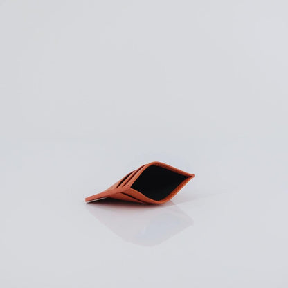 HOTAphrona | Leather 3-Pocket Wallet Slim Card Holder | Leather Card Holder for Men and Women | Leather Card Wallet | Leather Card Case | Luxurious Pocket Slim Card Holder (Orange)