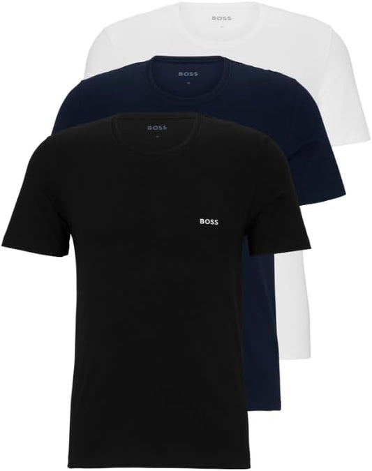 HOTBOSS Men's Logo Embroidered Cotton Tee 3 Pack