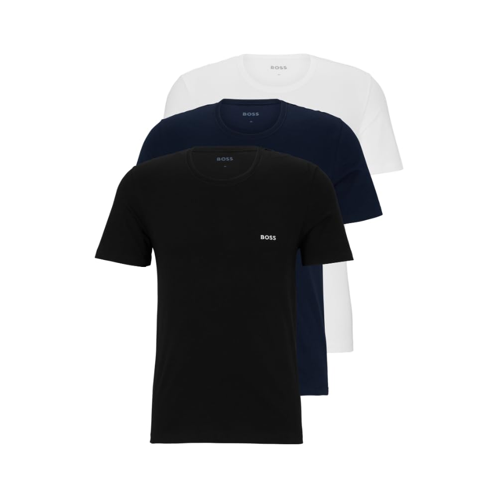 HOTBOSS Men's Logo Embroidered Cotton Tee 3 Pack
