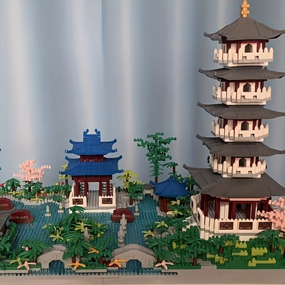 Hangzhou West Lake Architecture Building Blocks Kit, 2500+PCS, High-Difficulty ABS Construction Toy for Ages 6-8 Years Old, Ideal Christmas