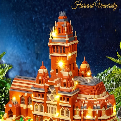 3500+pcs A super stunning Harvard University architectural micro particle building block assembly toy