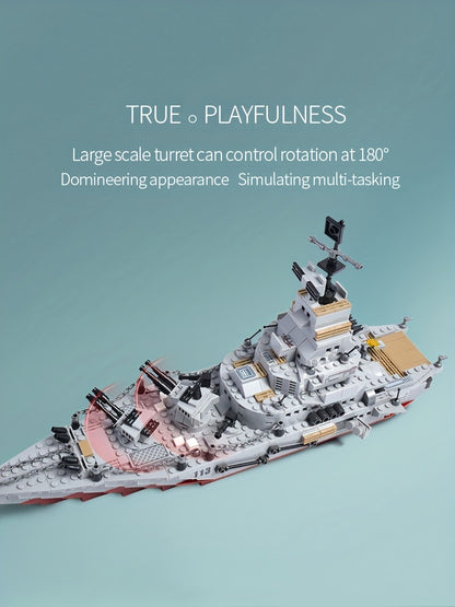 884pcs Army Marine Cruiser Warship Building Blocks Aircraft Holiday Gifts Thanksgiving, Halloween, Christmas Weapons Boat Building Blocks Ur