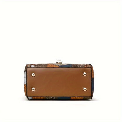 today's deals，No middlemen to make the difference! Retro Geometric Pattern Handbag, Fashion Mini Crossbody Bag, Women's Buckle Decor Shoulder Purse