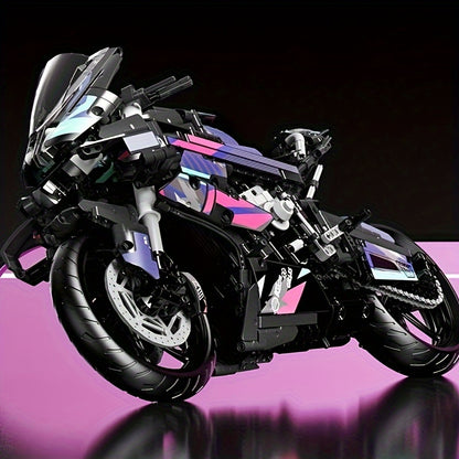 1920pcs Speed Technical Cyberpunk Motorcycle Building Blocks, Super Speed Racing Car 42130 Model, Vehicle Bricks, Halloween Christmas Gifts,