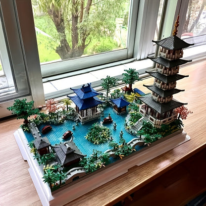 Hangzhou West Lake Architecture Building Blocks Kit, 2500+PCS, High-Difficulty ABS Construction Toy for Ages 6-8 Years Old, Ideal Christmas