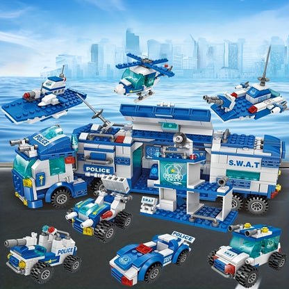 Department Car Building Blocks, City Patrol Police Toy, Vehicle Truck Action Figures Brick Toys For Children, Role-Play Toys For Boys