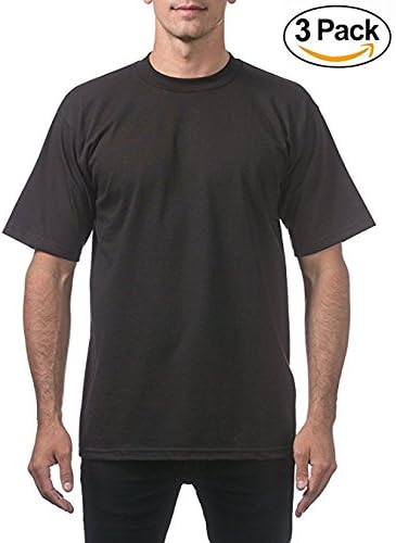 HOTPro Club Men's 3-Pack Heavyweight Cotton Short Sleeve Crew Neck T-Shirt
