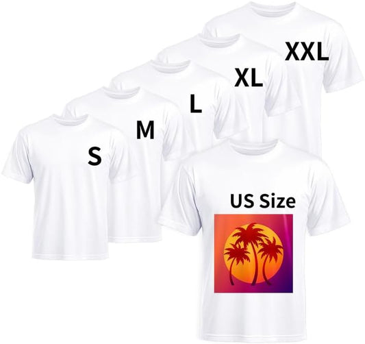 HOTJoyclub 5 PCS Unisex Sublimation Blanks Bulk Polyester T Shirts for Sublimation Crew Neck Short Sleeve Wholesale DIY Gifts