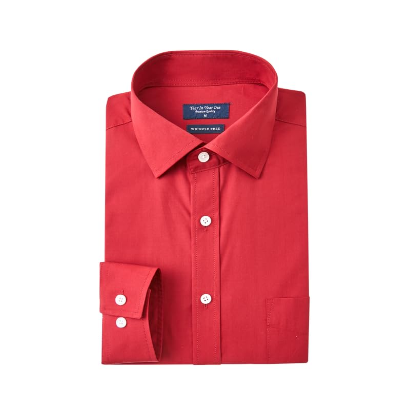 HOTYear In Year Out Wrinkle Free Dress Shirt for Men Regular Fit Long Sleeve Wrinkle Resistant Shirt