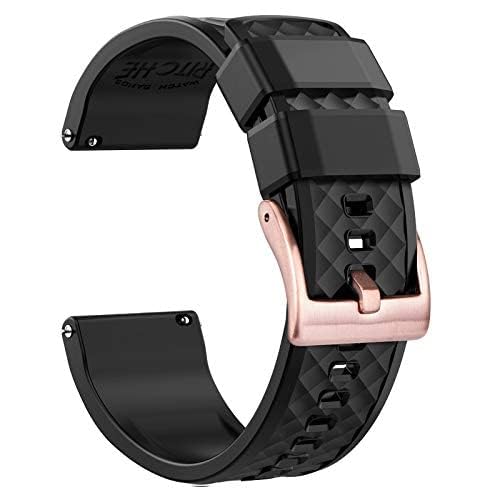 HOTRitche Christmas Gift Silicone Watch Bands 18mm 20mm 22mm 24mm Quick Release Rubber Watch Bands for Men, White Elephant Gifts, Stocking Stuffers For Men