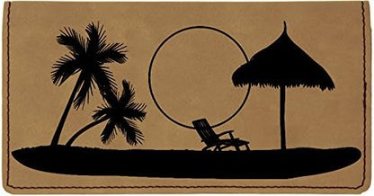 HOTParadise Beach Laser Engraved Leatherette Checkbook Cover