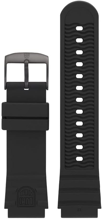 HOTLuminox - Watch Strap FPX.2201.20B.1.K - 22mm Black PU Watch Band with Stainless Steel Buckle - Watch Straps for Men for 0320 0321 0325 - Replacement Watchbands for Mens Watches, Black, 22mmm, strap