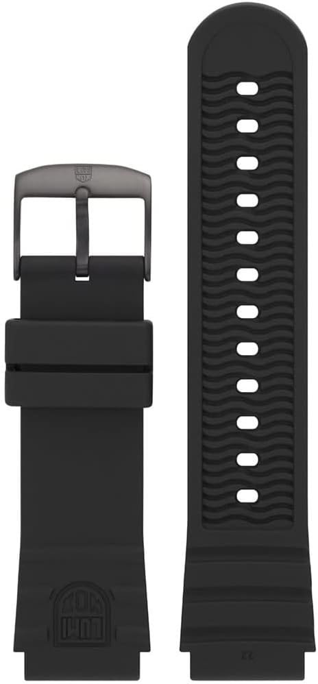 HOTLuminox - Watch Strap FPX.2201.20B.1.K - 22mm Black PU Watch Band with Stainless Steel Buckle - Watch Straps for Men for 0320 0321 0325 - Replacement Watchbands for Mens Watches, Black, 22mmm, strap
