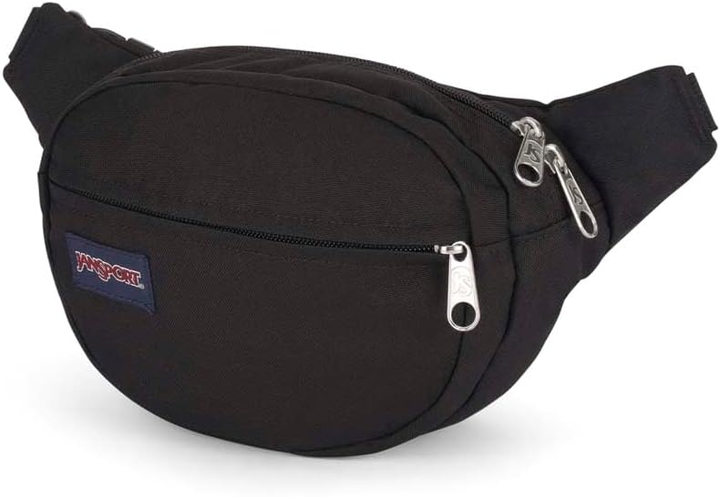 HOTJanSport Fifth Avenue Fanny Pack Crossbody Bags for Women, Men - Stylish, Durable Waist Bag with Adjustable Belt, Main Zippered Pocket, Quick Stash Pocket, Travel Essentials, Black