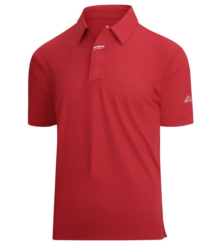 HOTDamipow Premium Golf Shirts for Men Dry Fit Performance Polo Short Sleeve Collared Shirt