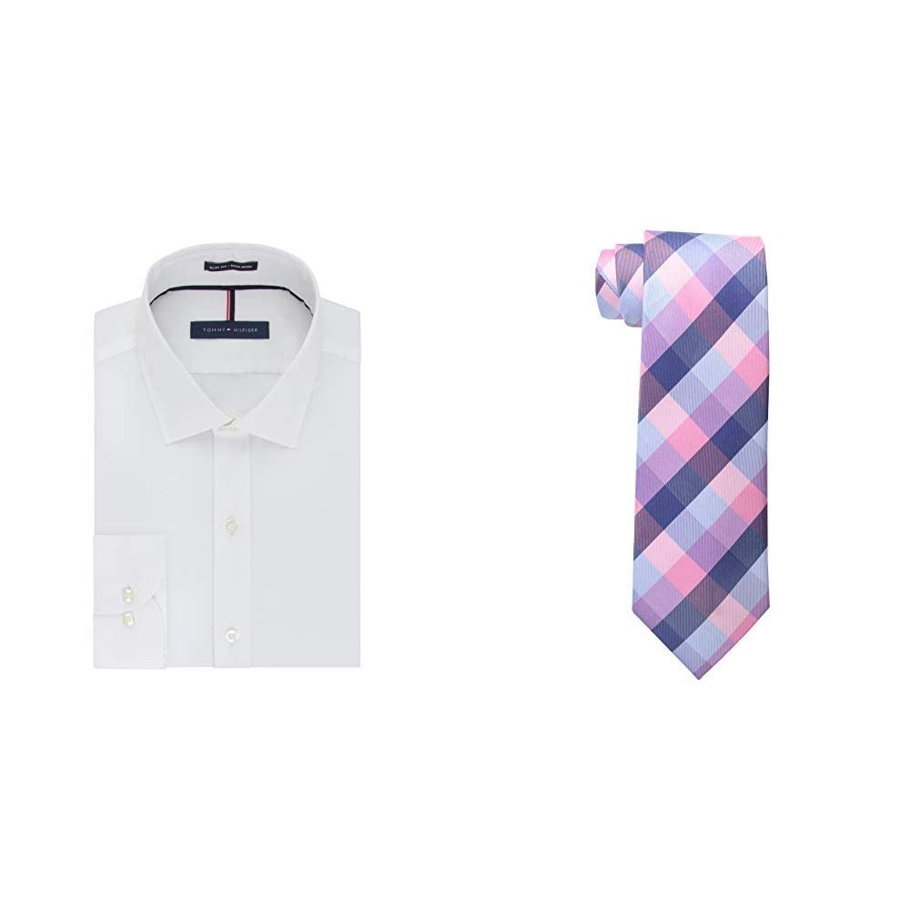 HOTTommy Hilfiger Men's Slim Fit Non Iron Solid Dress Shirt