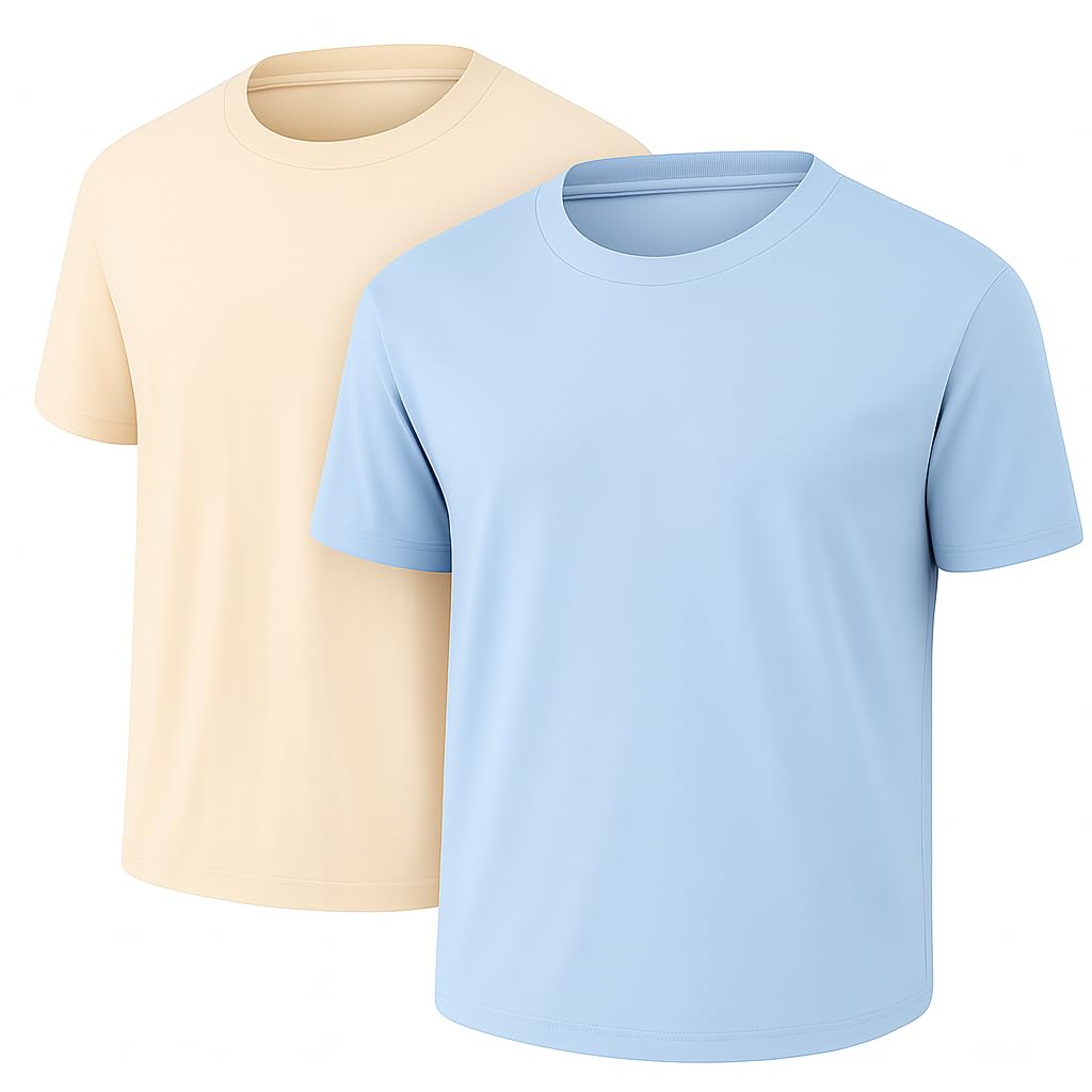 HOT6-Pack Bulk Men’s T-Shirts – Soft Pre-Shrunk Premium Cotton, Short Sleeves, Reinforced Collar, Crew Neck, Casual Fit