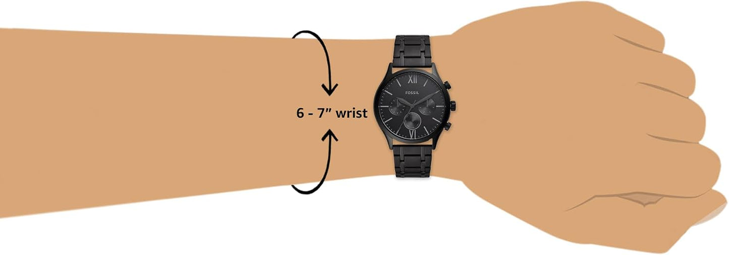 HOTFenmore Midsize Multifunction Black Stainless Steel Watch