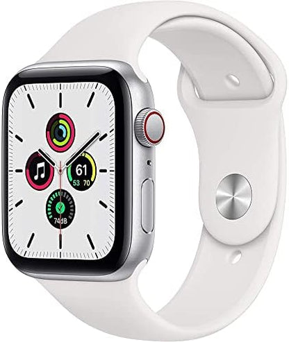 HOTApple Watch SE (GPS + Cellular, 40mm) - Silver Aluminum Case with White Sport Band (Renewed)