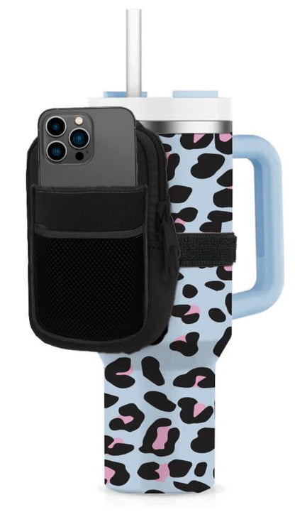 HOTKATYDID Tumbler Zipper Pouch and Phone Holder with 3 Pockets - Compact Water Bottle Pouch for Wallet, Keys, and Phone - Premium Tumbler Accessories