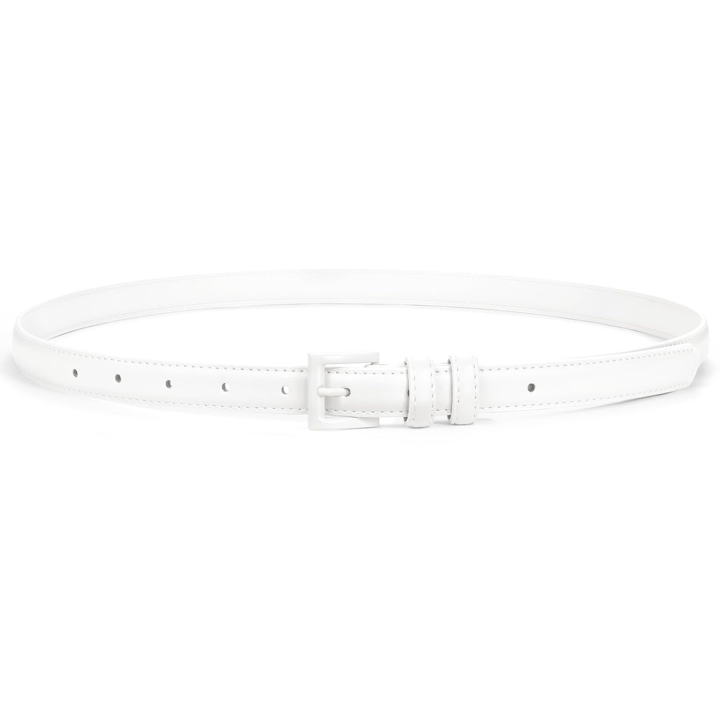 HOTSUOSDEY Women Skinny Belt for Jeans Dresses Candy Color Thin Waist Belt with Square Buckle 0.7" Width