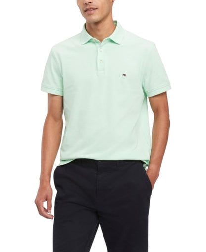 HOTTommy Hilfiger Men's Short Sleeve Polo Shirts in Slim Fit with Stretch and Organic Pique Cotton