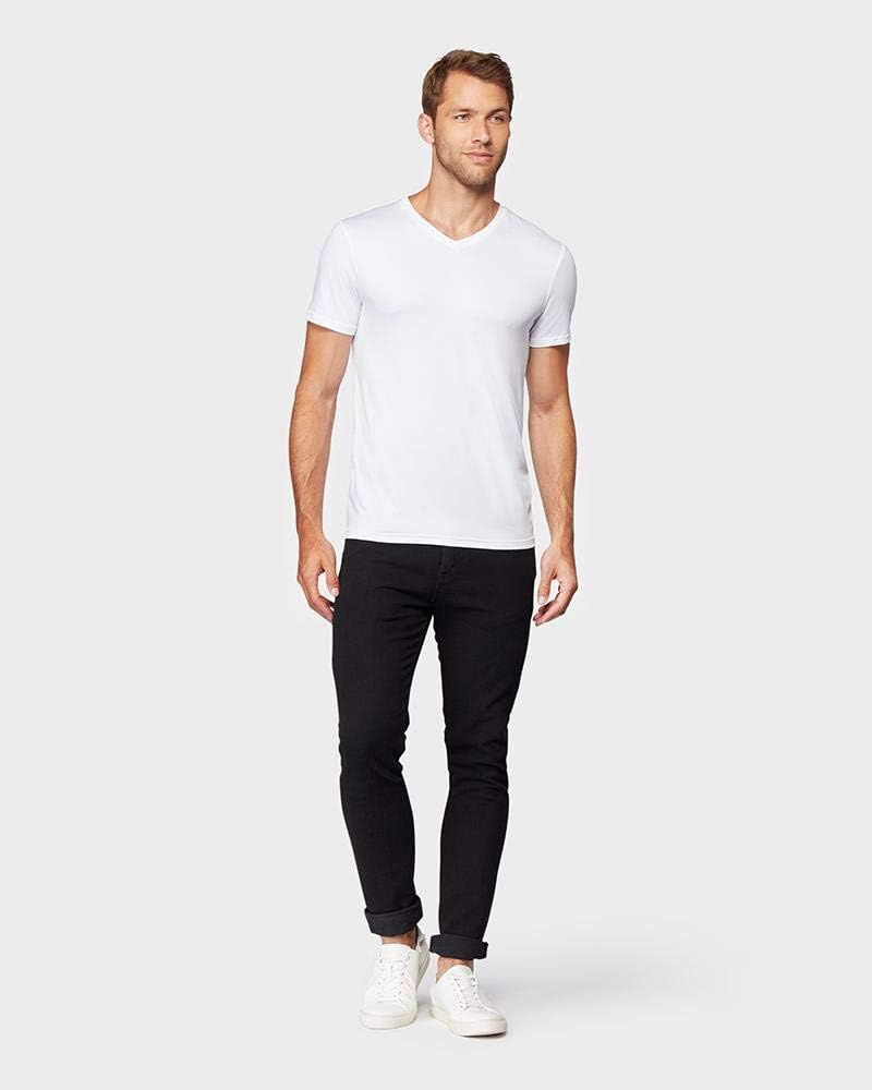 HOT32 Degrees Men's 4 Pack Cool V-Neck T-Shirt, Anti-Odor, Quick Dry Active, 4-Way Stretch