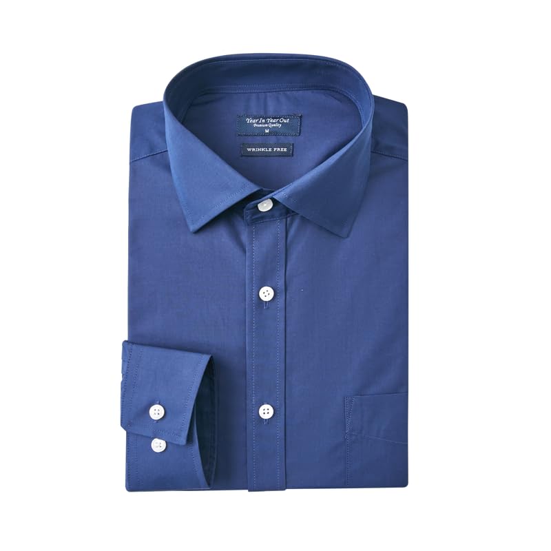 HOTYear In Year Out Wrinkle Free Dress Shirt for Men Regular Fit Long Sleeve Wrinkle Resistant Shirt