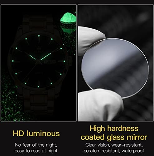 HOTOLEVS Mens Gold Watches Waterproof Stainless Steel Lightweight Watch with Date Classic Luxury Dress Watch for Men Gold White Blue Green Dial