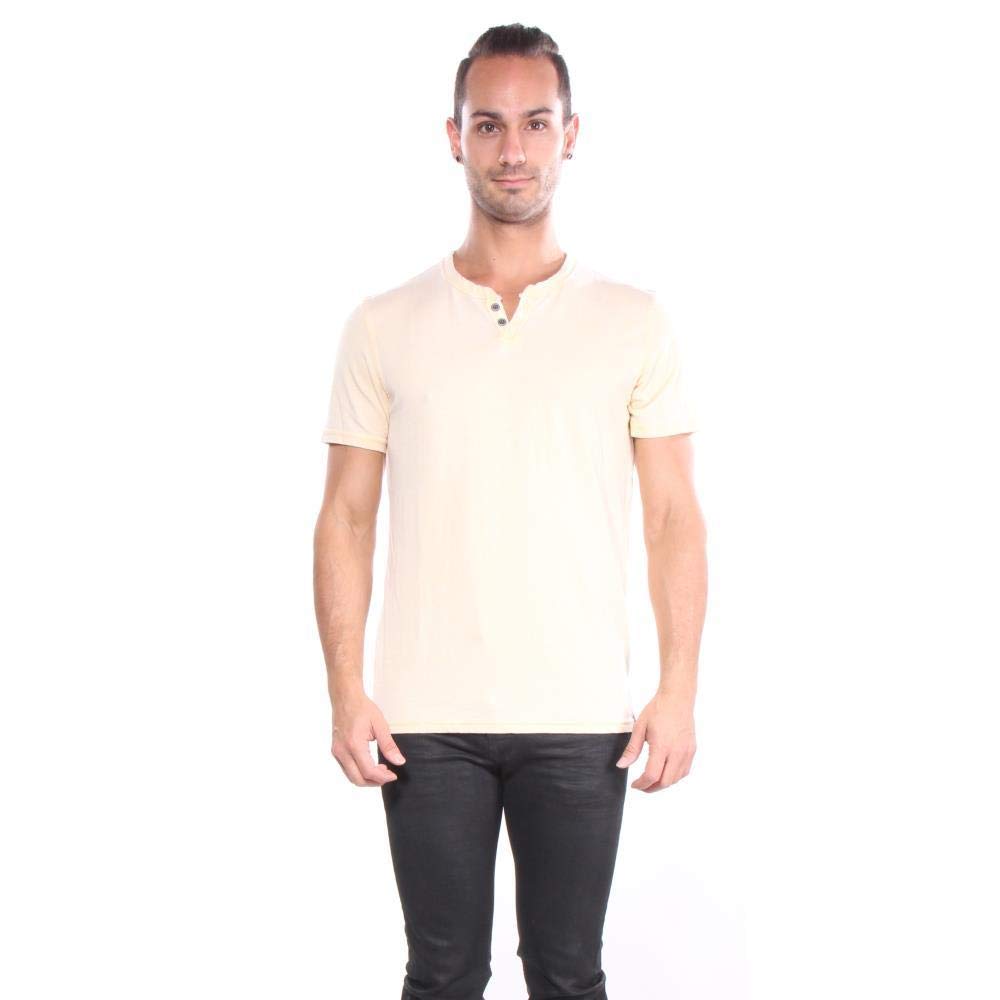 HOTLucky Brand Men's Venice Burnout Notch Neck Tee Shirt