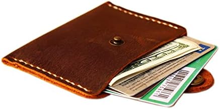 HOTHandmade Thin men's Travel Leather Small Waist Bag Card Wallet