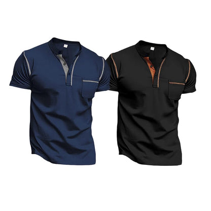 HOTMen's Henley Shirt Short Sleeve T-Shirt Casual Top Pullover Summer Lightweight Tee Shirts with Button