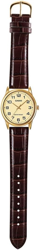 HOTCasio Men's Mtp-v001gl-9b Quartz Watch with Genuine Leather