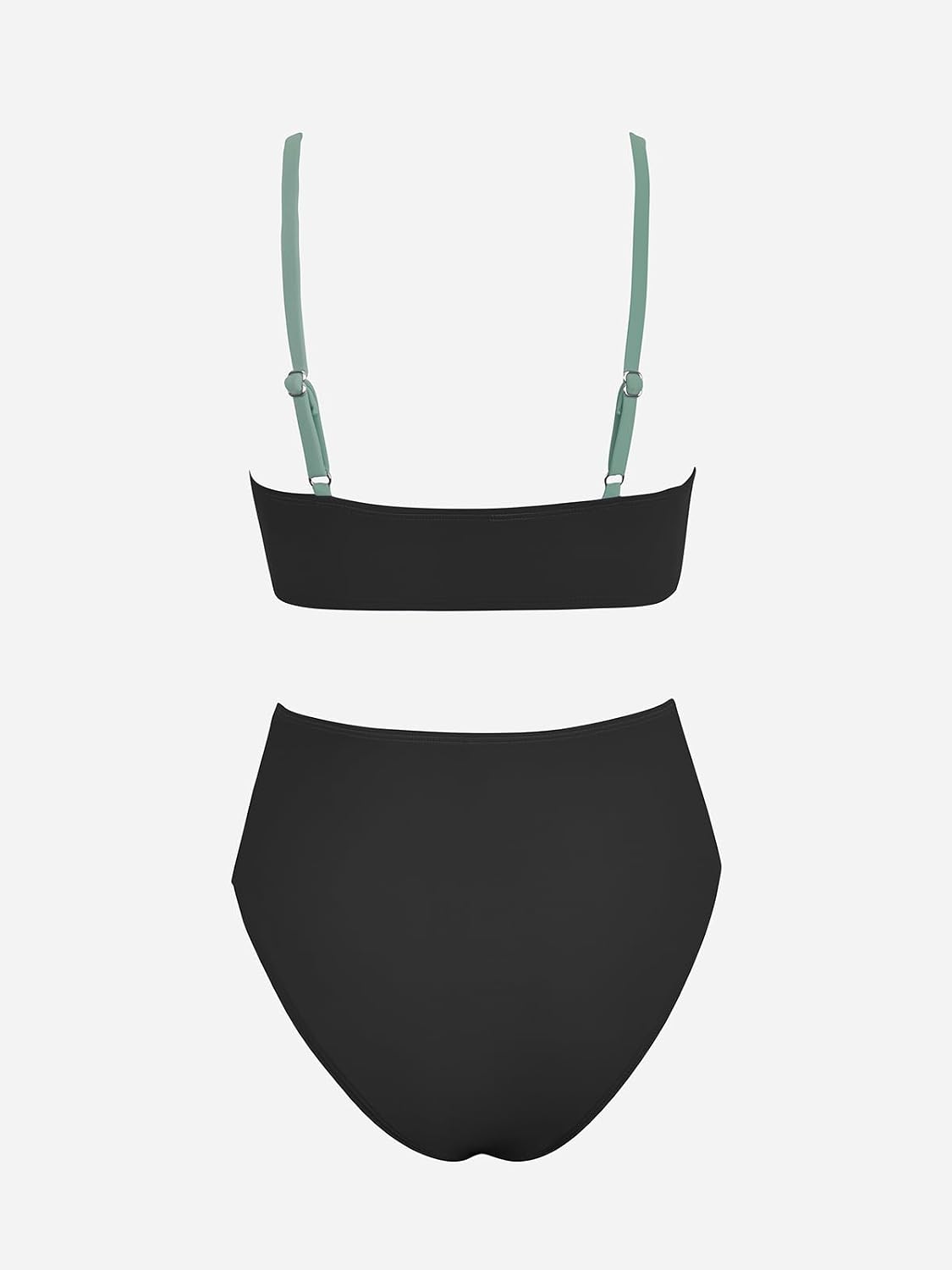 HOTCUPSHE Women's Bikini Sets High Waisted V Neck Twist Two Piece Swimsuit | Adjustable Spaghetti Straps,Soft Removable Cups,Modest Bathing Suit For Vacation And Beach,Pool Side