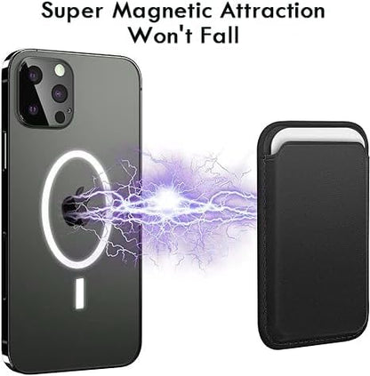 HOTCustom Leather Wallet for iPhone 16/15/14/13/12 Pro/Max/Plus/Mini Phone & Magnetic Case, Customizable Photo Text Words DIY Gift for Mens Ladies,RFID Card Holder with MagSafe Magnet Closure,Navy