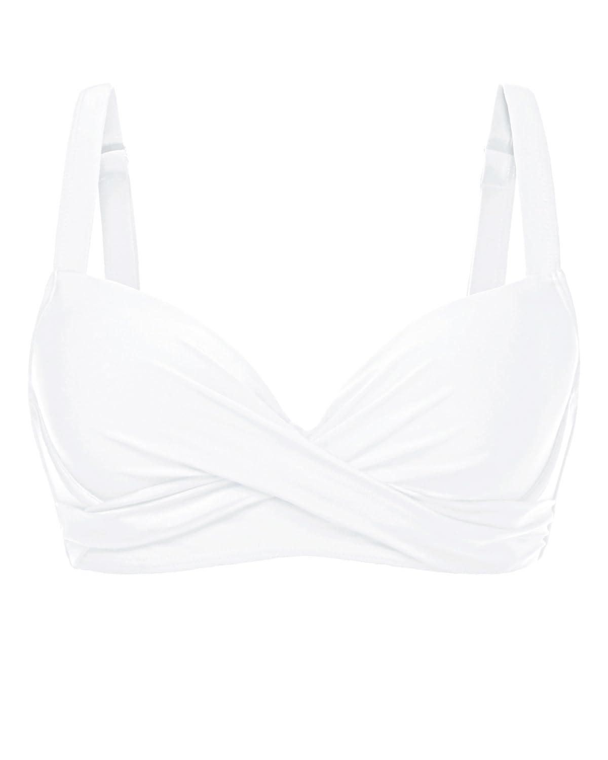 HOTWomen Underwire Bikini Top - Bra Padded Push Up Swimsuit Top | Twist Front Design, Wide Adjustable Straps,Unremovable Cups for Fixed Lift,Full Lining,3-gear Adjustable Hook Closure