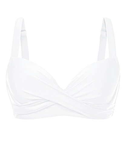 HOTWomen Underwire Bikini Top - Bra Padded Push Up Swimsuit Top | Twist Front Design, Wide Adjustable Straps,Unremovable Cups for Fixed Lift,Full Lining,3-gear Adjustable Hook Closure