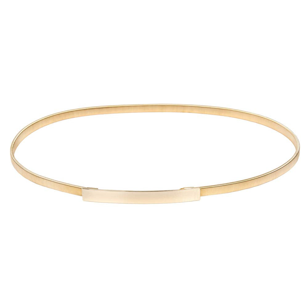 HOTGRACE KARIN Women Skinny Metal Cinch Belt Gold Waistband Elastic Waist Belt CL633