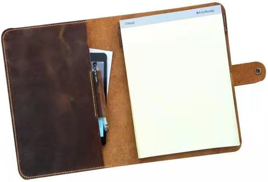 HOTD&M leather studio Vintage Distressed Business Folder Organizer for letter size 8.5 x 11 top open writing pad NLZ5SS