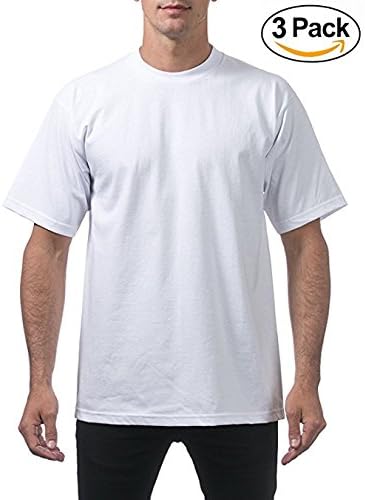 HOTPro Club Men's 3-Pack Heavyweight Cotton Short Sleeve Crew Neck T-Shirt