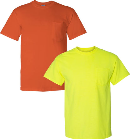 HOTGildan Unisex Adult DryBlend Workwear T-Shirts with Pocket, 2-Pack