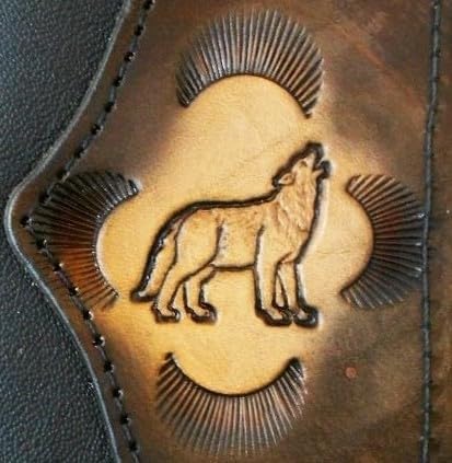 HOTHandcrafted Leather Trifold Wallet Wolf