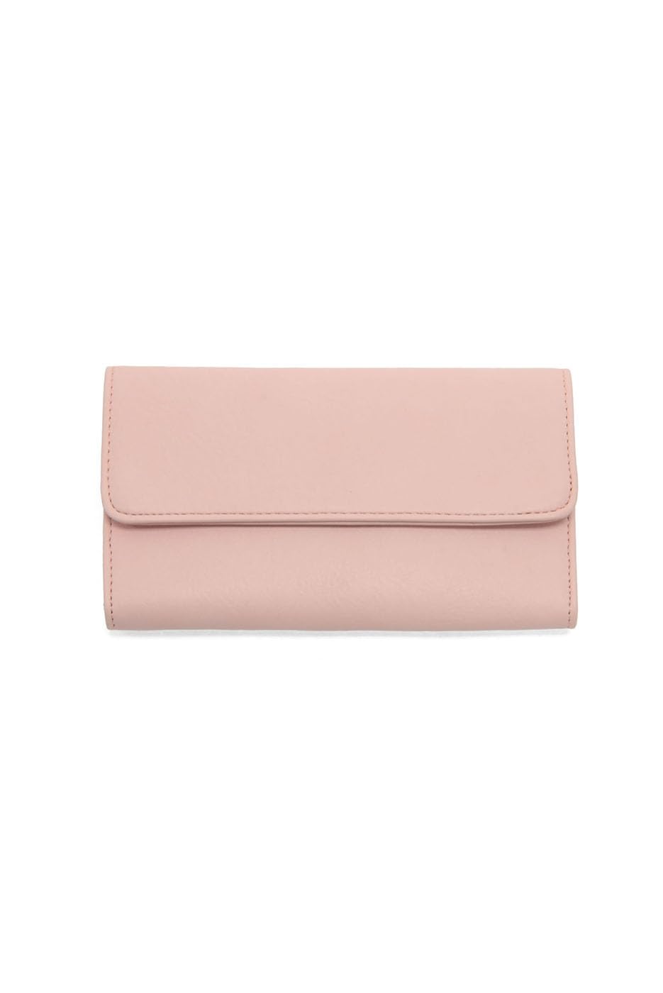 HOTJoy Susan Womens Vegan Leather Marnie Mini Tri-Fold Wallet - Saddle