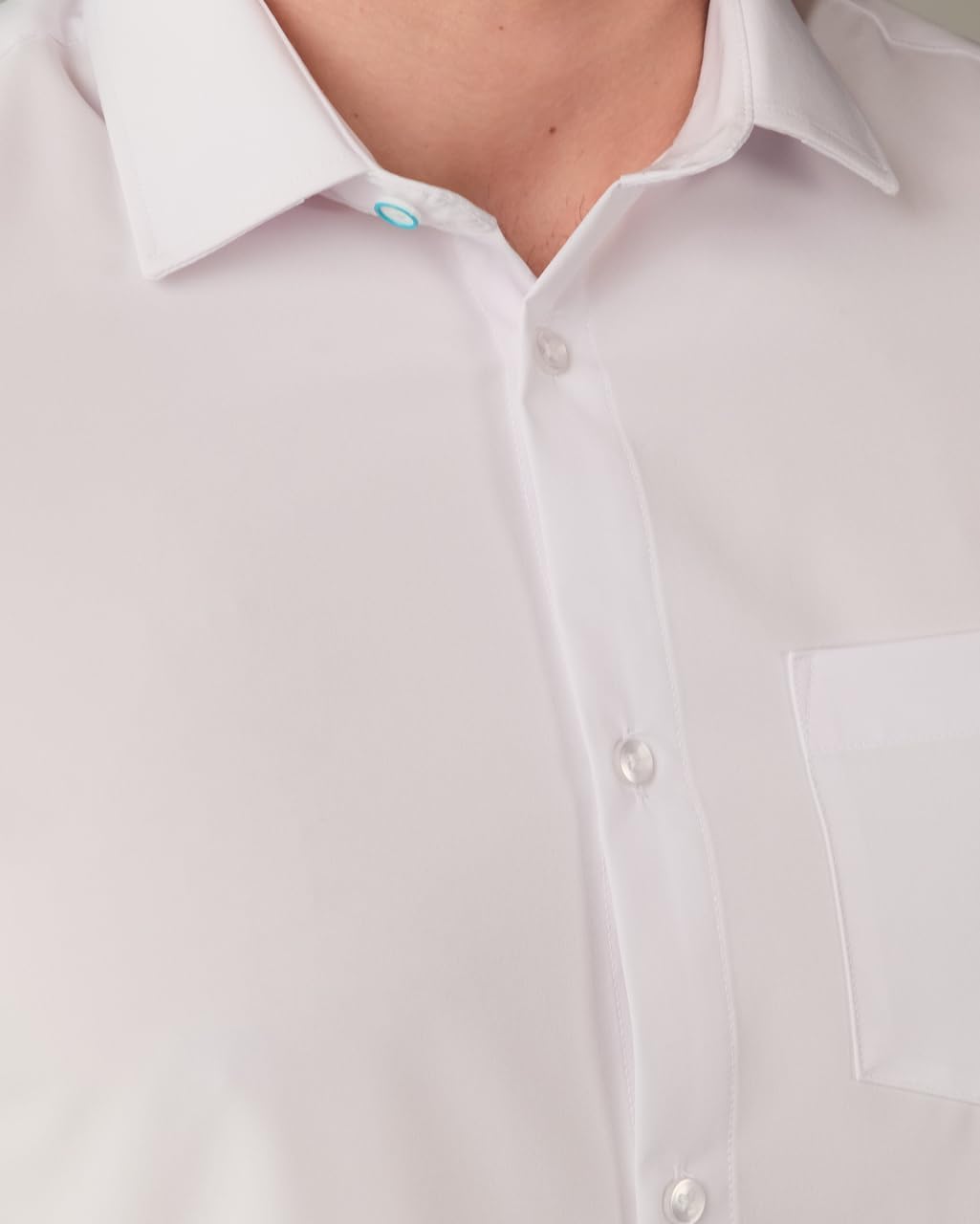 HOT&COLLAR Mens Long Sleeve White Dress Shirt, Slim and Athletic Fit | 4 way stretch, wrinkle resistant, breathable, recycled fabric blend, machine washable, office and church ready