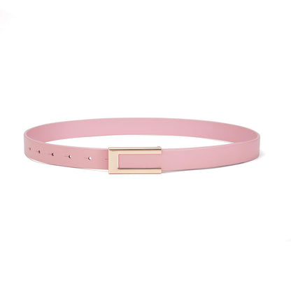 HOTYooAi Womens Leather Belt Skinny Waist Belt for Dresses Jeans Pants with Gold Buckle