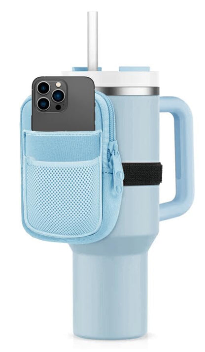 HOTKATYDID Tumbler Zipper Pouch and Phone Holder with 3 Pockets - Compact Water Bottle Pouch for Wallet, Keys, and Phone - Premium Tumbler Accessories