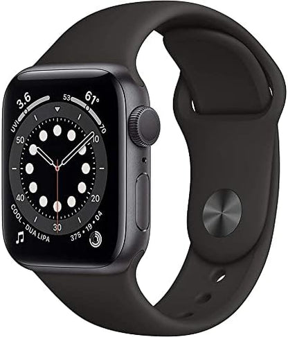 HOTApple Watch Series 6 (GPS + Cellular, 40mm) - Space Gray Aluminum Case with Black Sport Band (Renewed)