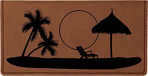 HOTParadise Beach Laser Engraved Leatherette Checkbook Cover